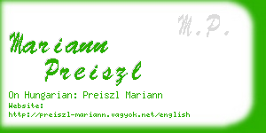 mariann preiszl business card